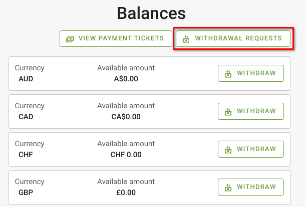 withdrawal requests button